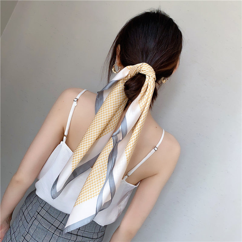 Printed Silk Ribbon Hair Rope
