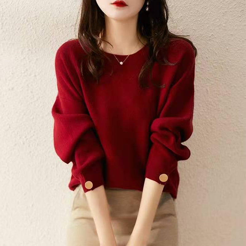 Casual Knitted Round Neck Sweater