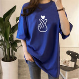 Simple Gesture Printed Loose T-Shirt