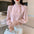 Long Sleeve Stand Collar Shift Vintage Shirts & Tops