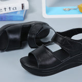 Peep Toe Touch-Strap Platform Sandals