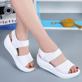 Peep Toe Touch-Strap Platform Sandals