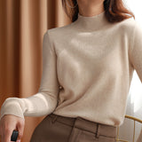 Solid Color Mock Neck Sweater