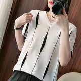 Short Sleeve Thin Base Knitting T-shirt