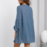 Mid Length Solid Color Loose Shirt