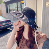 Knitted Dome Hollow Color Plastic Bucket Hat