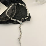 Full Diamond Snake Necklace Clavicle Chain Neck Chain