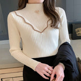 Knit Sweater With Half Turtleneck