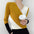 Elegant Irregular V-neck Color Matching Sweater