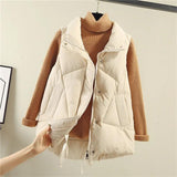 Loose Geometric Prismatic Vest Cotton Jacket