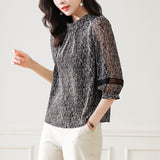 Stitching Lace Chiffon Shirt