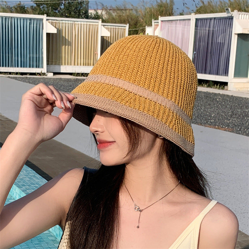 Knit Breathable Bucket Hat Foldable