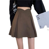 High Waist Slimming Woolen A- line Skirt