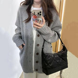 Retro Loose Style Button Thick Needle Sweater Coat