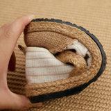 Flat Heel Cotton and Linen Stitching Shoes