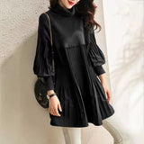 Autumn And Winter Lantern Sleeve Knitted Dress