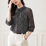 Stitching Lace Chiffon Shirt