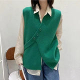 Loose Buttoned Sweater Vest Jacket