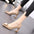 Soft Leather Not Tired Feet Chunky Heel Low-Cut Shoes