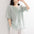 Cotton and Linen Shirt Embroidered Short-Sleeved Top