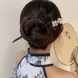 Hairpin Updo Pin Wooden Hair Clasp Flower Hair Clasp