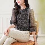 Stitching Lace Chiffon Shirt