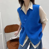 Loose Buttoned Sweater Vest Jacket