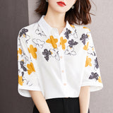 Summer Printed Short-Sleeved Chiffon Shirt