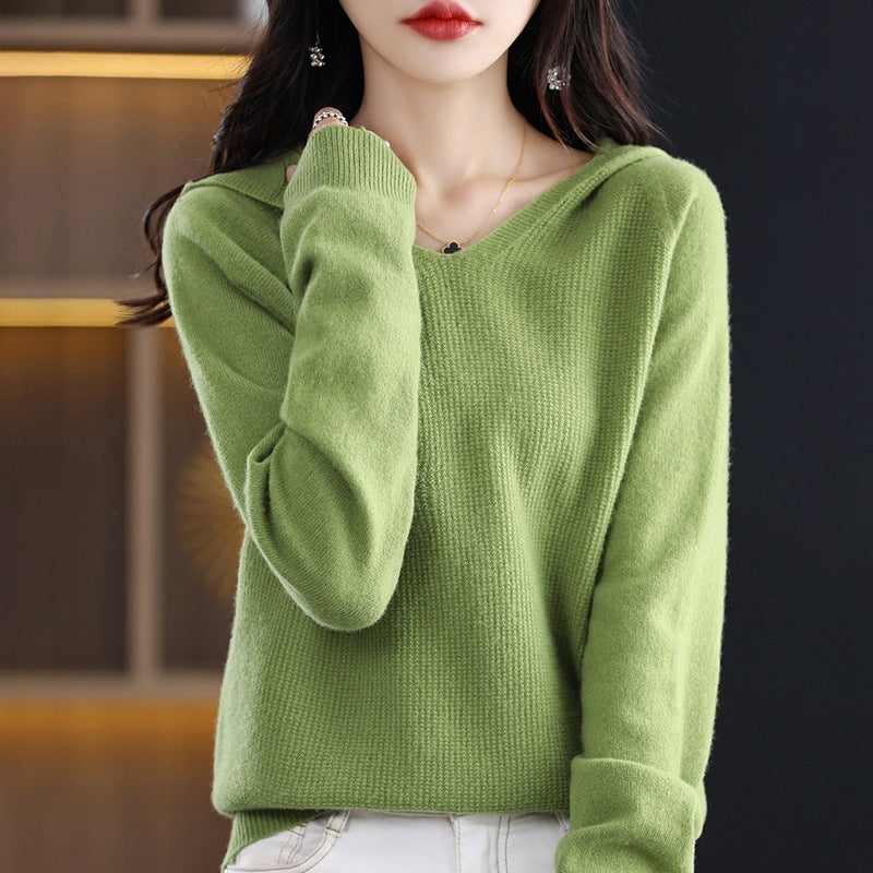 Seamless One-Piece Autumn And Winter New Hooded Knitwear