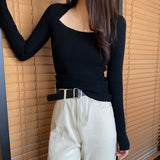 Solid Color Knitted Bottoming Shirt