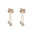 Zircon Bow Pearl Tassel Earrings