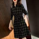 French Plaid Shirt Dress