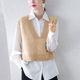 Solid Colour Vest Knitted Sweater