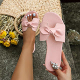 Bow Flat Hollowed Slippers