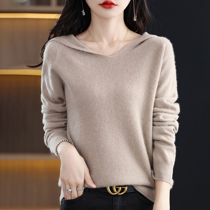 Seamless One-Piece Autumn And Winter New Hooded Knitwear