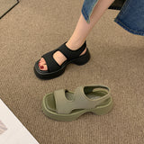Casual Elastic Fabric Platform Sandals