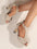 Simple Side Empty Zipper Peep Toe Roman Sandals