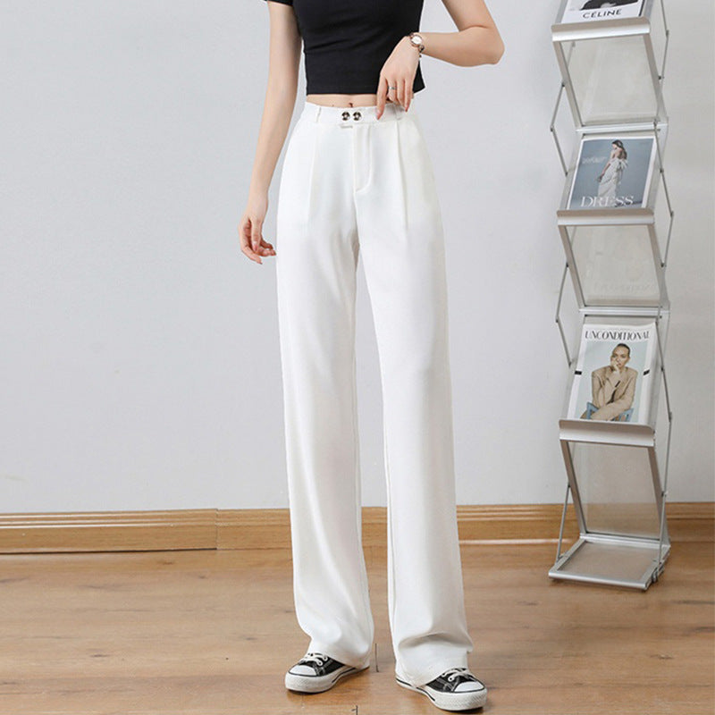 High Waist Drooping Slimming and Straight Casual Suit Pants