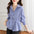 Asymmetric Fold Blue Striped Shirt