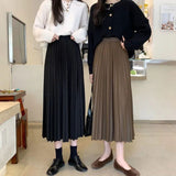 A- line Pleated High Waist Skirt