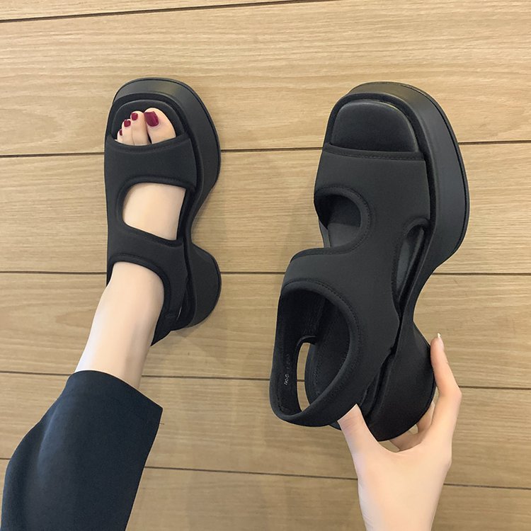 Casual Elastic Fabric Platform Sandals