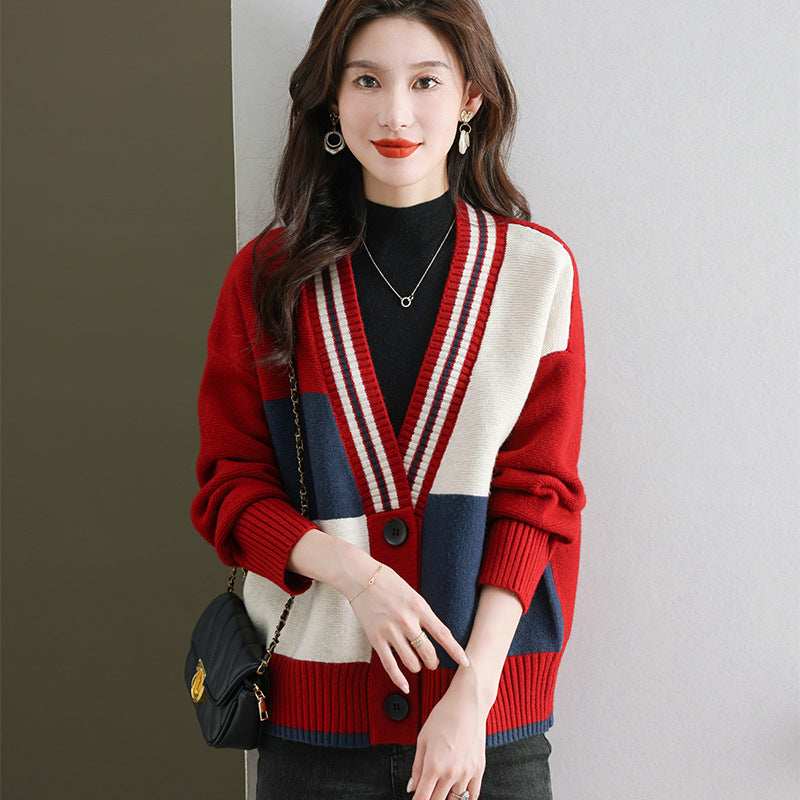 Colourblocked Sweater Jacket