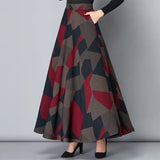 Woolen Elegant Temperament All-Match A-Line Big Skirt
