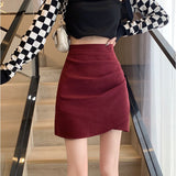 Fashionable High Waist Pleating Irregular Skirt
