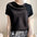 French Collar Graceful Satin T-shirt