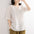 Cotton and Linen Shirt Embroidered Short-Sleeved Top