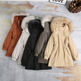 Loose and Comfortable Thickened Zipper Fur Collar Down Jacket