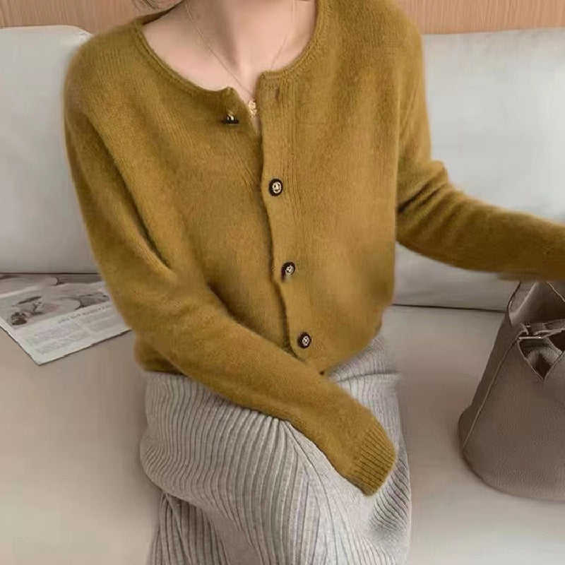 Solid Colour Sweater Coat