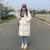 Loose Long Stand-up Collar down Cotton Jacket Coat