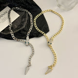 Full Diamond Snake Necklace Clavicle Chain Neck Chain